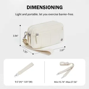 Sac à bandoulière et poignet en nylon imperméable avec bretelles réglables