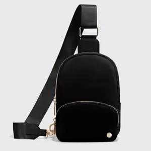 Borsa da Petto in Nylon Casual da Donna Moda Multizip Borsa a Tracolla Tinta Unita Tracolla Regolabile Piccola Borsa a Tracolla da Viaggio