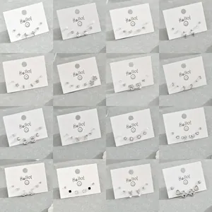 Assortimento di Orecchini in Rame e Zircone Minimalisti Coreani per Donna Orecchini a Bottone a Forma di Cuore Stella Farfalla Fiocco Piccoli Gioielli