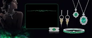 Exquisite 925 silver eternity band ring featuring emerald and diamond-set details