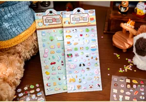 Cute 3D puffy stickers with cartoon animal designs for journaling decoration set