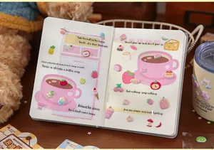 Cute 3D foam stickers from the fun grocery store series used on a notebook page