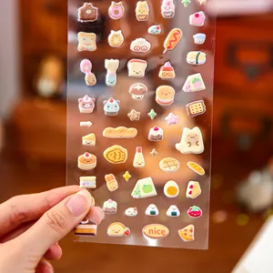 Cute 3D puffy foam stickers featuring grocery store and food themes for scrapbooking