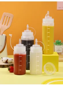 Détails des bouteilles souples translucides avec échelles pour sauces et condiments