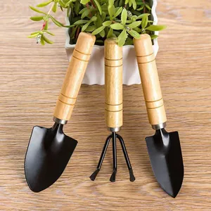Wooden Handle Metal Garden Tool Shovel Rake Hoe For Potted Plants Indoor Outdoor Gardening Hand Tools Pruning Shears