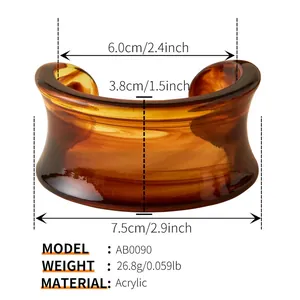 Detailed view of the 3.8cm height acrylic cuff bracelet with tortoiseshell pattern