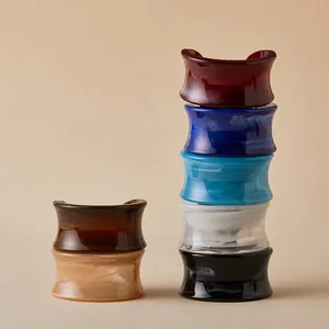 Bohemian acrylic open bangle set with marble patterns in multiple colors and textures
