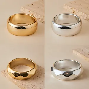 Moderner Minimalistischer Acryl Armreif Für Damen Geometrischer Klobiger Breiter Vergoldeter Versilberter Modeschmuck Alltag Accessoires