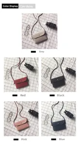 Mini crossbody bags in five colors with lychee texture and round metal snap closure