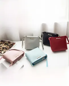 Detailed collection of minimalist crossbody bags in pastel pink, blue, gray, black and red