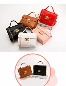 Close-up of five chain crossbody bags with lizard texture and gold interlocking hardware