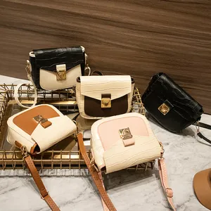 Women's Vintage Crocodile Pattern PU Leather Small Square Bag With Metal Lock Casual Shoulder Crossbody Phone Bag