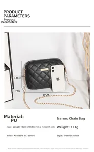 Guide des tailles détaillé pour sac matelassé noir avec double zip et chaîne dorée