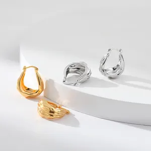 Boucles d'oreilles élégantes en laiton plaqué or 18 carats et argent, style goutte d'eau