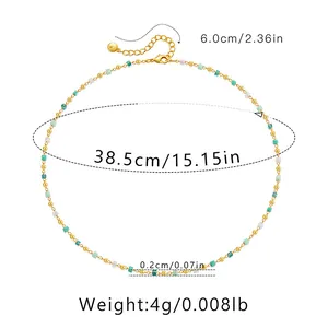 Detailoverzicht van kralenketting met 38,5 cm lengte en 6,0 cm verlengstuk ketting