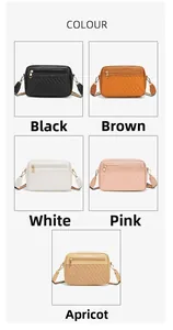 Sacs bandoulière multicolores avec matelassage en V et bandoulière tissée ethnique