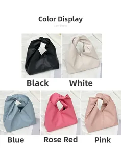 Cloud bag collection showing knot handle and lychee texture in five vibrant colors