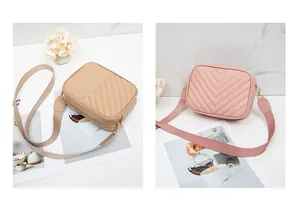 Détails de sacs bandoulière aux couleurs acidulées avec matelassage en V et sangle
