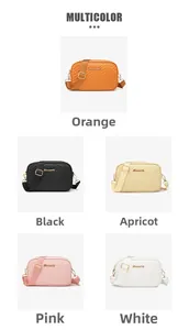 Multicolor crossbody mini bags featuring V-quilted stitching and adjustable straps