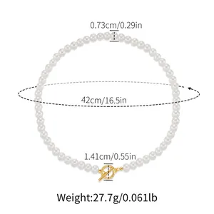 Classic freshwater pearl necklace with 18K gold OT buckle and 42cm strand length