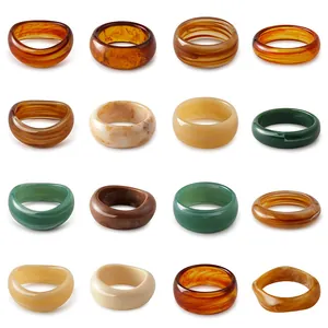 Retro Chunky Acrylic Resin Bangle For Women Wide Flat Round Geometric Marble Tortoiseshell Pattern Fashion Bangle Bracelet