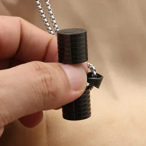 Punk style stainless steel dumbbell pendant necklace for men fitness enthusiasts