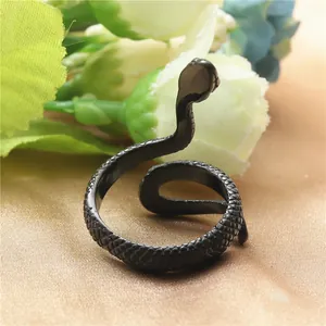 Détail macro d'une bague serpent punk noire avec des textures d'écailles sur de la soie