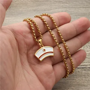 Goldene Krankenschwester-Hut Halskette mit rotem Kreuz und eleganter Venezianerkette