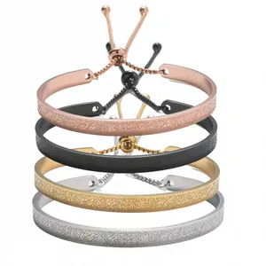 Adjustable stainless steel Ayat al-Kursi bracelet set in gold, rose gold, silver and black