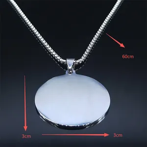 Collier homme pendentif Cube de Métatron en acier inoxydable avec chaîne 60cm