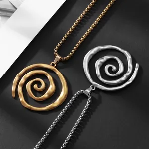 Colliers minimalistes à pendentifs spirales dorés et argentés pour femmes