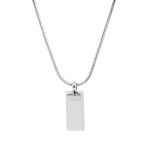 Minimalistische silberne quadratische Stab-Halskette mit eleganter Schlangenkette für Unisex