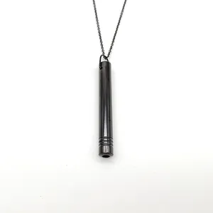Collar de respiración de acero inoxidable negro minimalista para aliviar la ansiedad