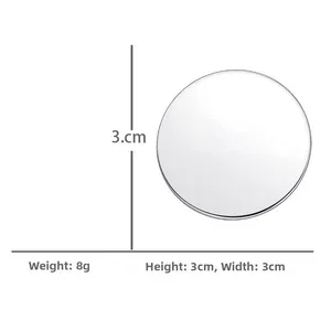 Specifications of 3cm round stainless steel coin weighing 8g with mirror finish
