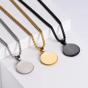 Punk-Stil Halsketten aus Edelstahl mit Elizabeth-Münzanhänger in Silber, Gold und Schwarz