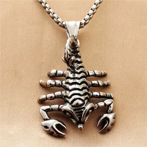 Roestvrij Staal Schorpioen Hanger Halsketting Voor Mannen Punk Gothic Retro Dier Hanger Hip Hop Streetwear Heren Sieraden