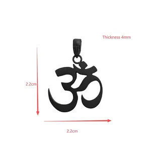 Stainless Steel Om Symbol Pendant Necklace Unisex Religious Yoga Meditation Jewelry Gold Silver Black Stainless Steel Necklace