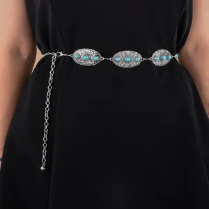 Vintage-Taillenkette aus Silber mit Saphirmuster für Kleider und Pullover