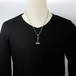 Viking Thor's Hammer Mjolnir necklace in retro stainless steel with triangular engraving