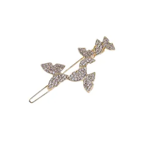 Funkelnde Strass-Schmetterlings-Haarspange in Gold-Finish für elegantes Styling