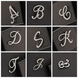 Broche De Aleación Con Diamantes De Imitación E Inicial Del Alfabeto Broches De Letras Vintage Para Regalo De Joyería De Fiesta De Boda