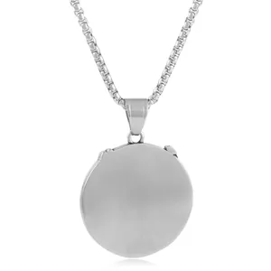 Brushed silver eagle pendant on box chain made of durable titanium stainless steel