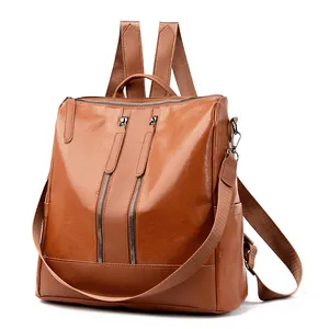 Vintage PU Leder Rucksack Für Damen Multifunktionale Umhängetasche Wandelbarer Lässiger Täglicher Reise Rucksack Handtasche Mit Abnehmbarem Riemen