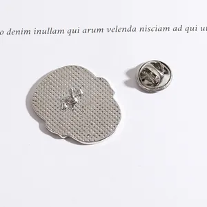 Silver metal brooch back clasp component with butterfly clutch pin for lapels