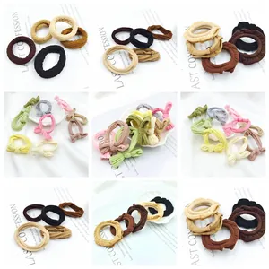 High Elasticity Bowknot Hair Ties For Women Girls Fabric Seamless Ruffle Scrunchies Korean Style Ponytail Holder Hair Accessories