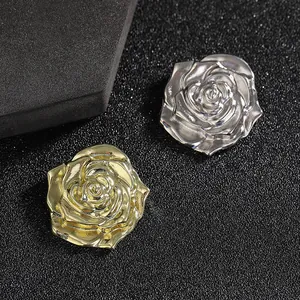 Elegant Zinc Alloy Rose Flower Brooch Pin For Women Wedding Banquet Party Decorative Floral Suit Accessory Jewelry