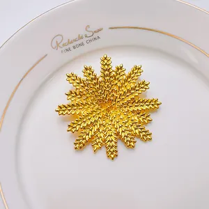 Élégante Broche Épi de Blé Dorée pour Femmes en Alliage de Zinc de Qualité Fleur Flocon de Neige pour Mariage Fête Bijoux