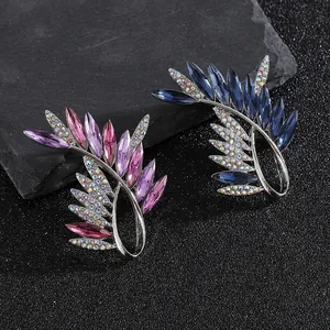 Elegante Legierung Weizenähre Blatt Brosche Pin Für Damen High End Marquise Kristall Strass Besetzt Anzug Corsage Schmuck Dekoration