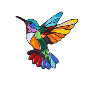 Bunte Kolibri-Brosche mit Emaille-Effekt für festliche Kleidung und Weihnachtsdekoration
