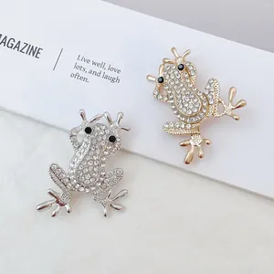 Broche Grenouille en Alliage de Strass à la Mode Pour Femmes Hommes Forme Animale Broche de Sécurité Bijoux Décoratifs Pour Banquet